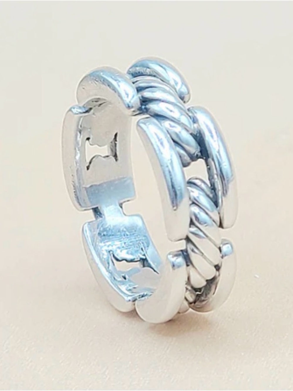 David Yurman Chairman Link Band Ring In Sterling Silver